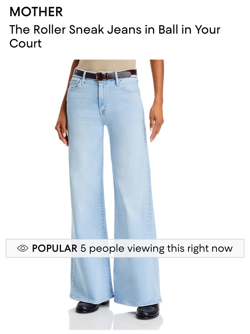 MOTHER Roller Sneak jeans in ball in your court